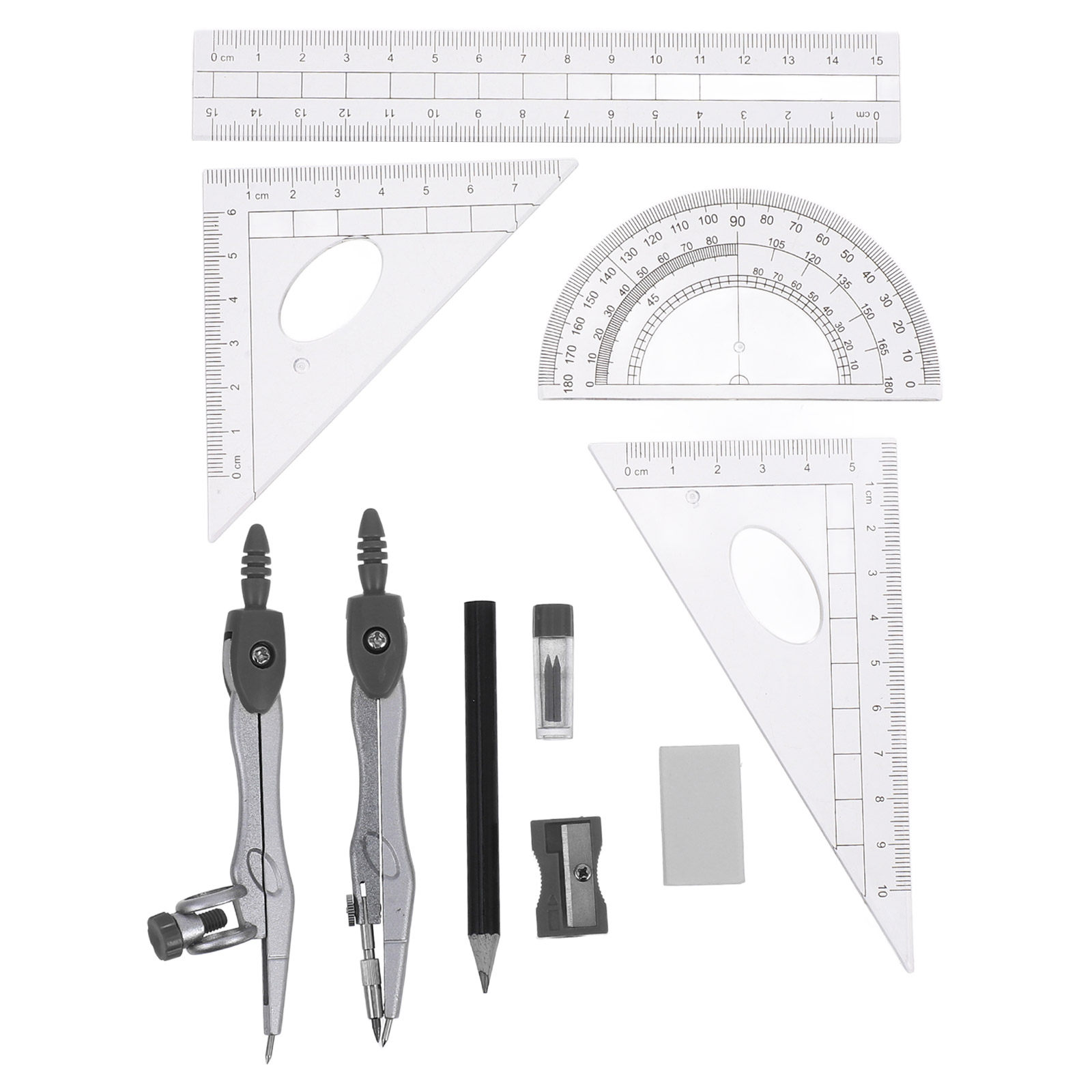 Math Geometry Set With Compass - 1 Set Alat Menggambar Geometri dengan