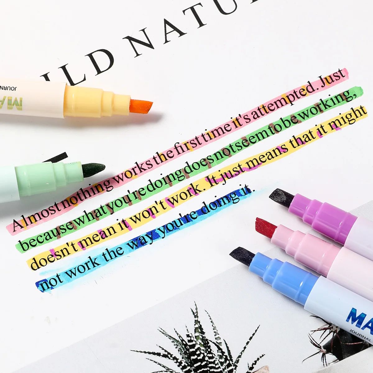 Set pena Highlighter berubah w - Pastel Highlighter Set Double Ended ulasan dan harga