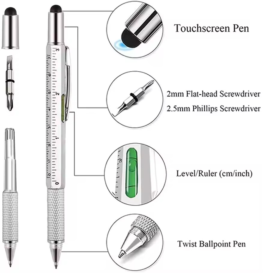 Pena Multifungsi 7 in 1, Stylu - Writing Tools ulasan dan harga